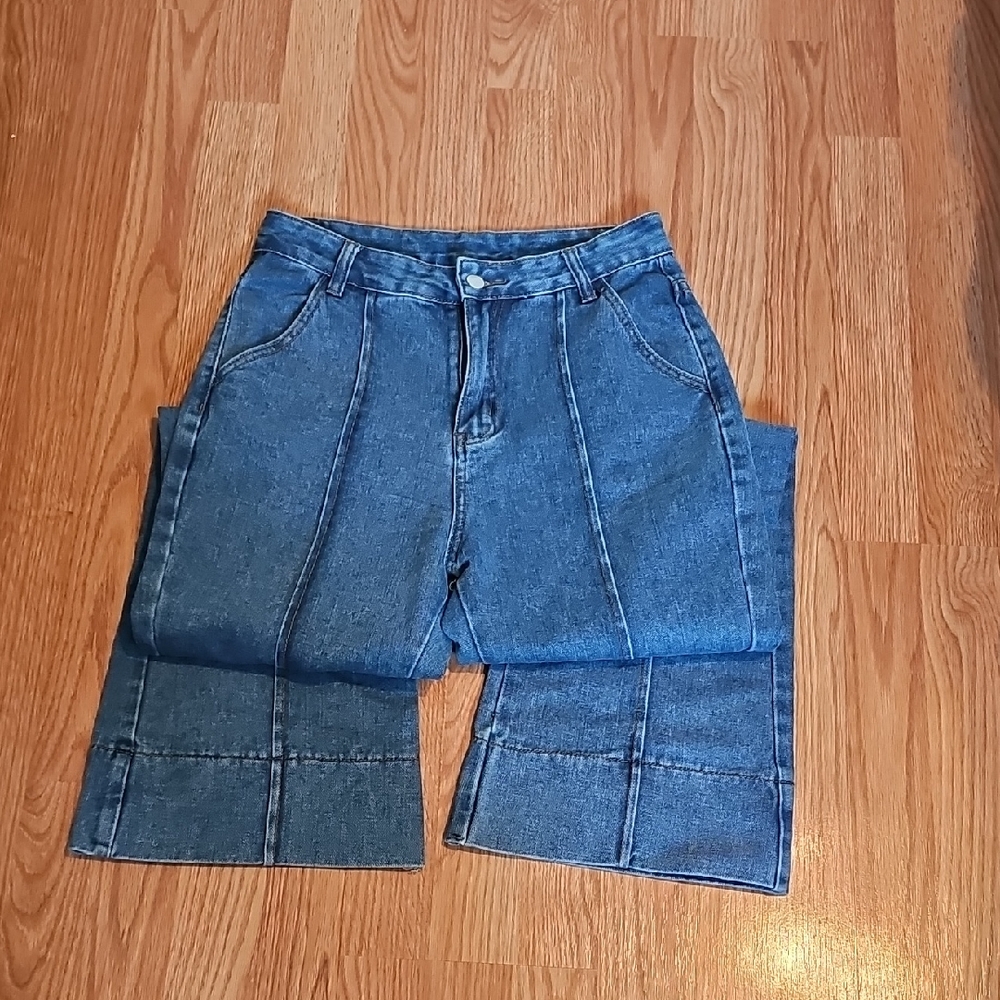 High-Waisted Blue  Denim Jeans